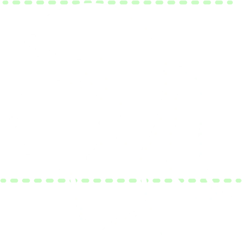 横顔の線画。頭頂から顎までの高さを点線で示している